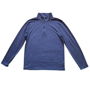 Faherty Blue Athletic Quarter Zip Long Sleeve